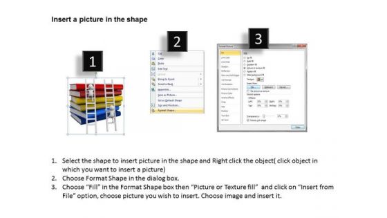 Top Business People 3d On Ladder With Books PowerPoint Templates