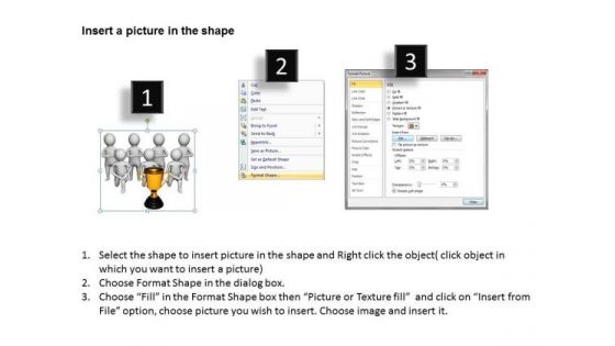 Top Business People 3d Team With Golden Trophy Competition PowerPoint Templates