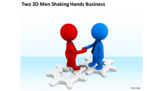 Top Business People Two 3d Men Shaking Hands PowerPoint Templates