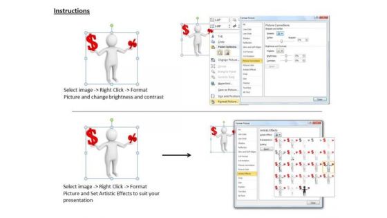 Total Marketing Concepts 3d Man With Percentage And Dollar Symbol Character Models