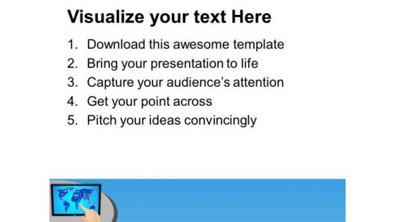 Touch Screen And Hand Pushing E Mail PowerPoint Templates Ppt Backgrounds For Slides 0313
