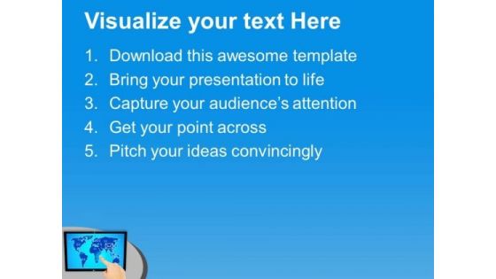 Touch Screen And Hand Pushing E Mail PowerPoint Templates Ppt Backgrounds For Slides 0313