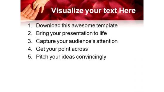 Touching Hand Family PowerPoint Template 0810