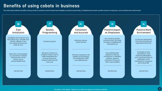 Transforming Industries With Collaborative Robotics Ppt Powerpoint Presentation Complete Deck