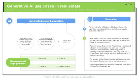 Transforming Real Estate Generative AI Use Cases In Real Estate ChatGPT SS V