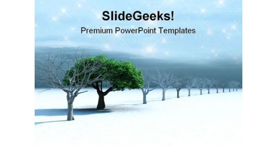 Tree With A Green Foliage Nature PowerPoint Themes And PowerPoint Slides 0811
