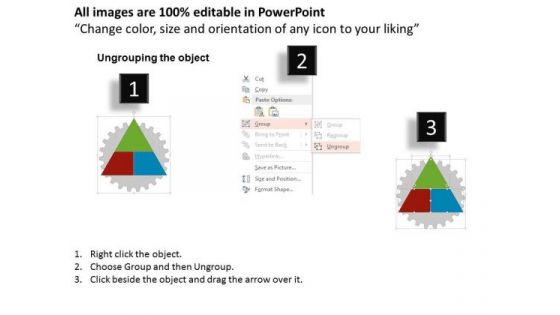 Triangular Infographic With Gear Outline PowerPoint Template