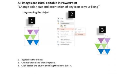 Triangular Text Boxes For Data Representation PowerPoint Template