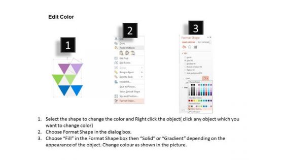 Triangular Text Boxes For Data Representation PowerPoint Template