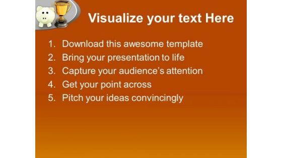 Trophy And Piggy Bank Competition PowerPoint Templates Ppt Backgrounds For Slides 0313
