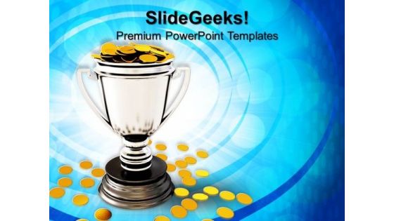 Trophy Cup And Coin Business PowerPoint Templates And PowerPoint Themes 0912