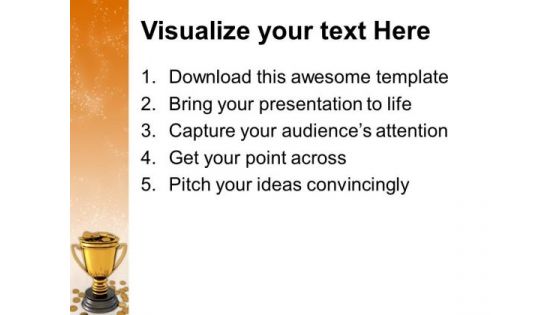 Trophy Full Of Golden Coins PowerPoint Templates Ppt Backgrounds For Slides 0213