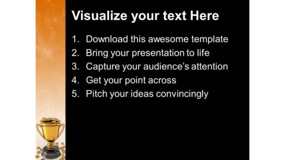 Trophy Full Of Golden Coins PowerPoint Templates Ppt Backgrounds For Slides 0213