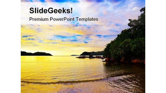 Tropical Sunset Nature PowerPoint Templates And PowerPoint Backgrounds 0611