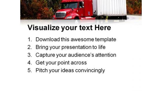 Trucking In Autumn Travel PowerPoint Templates And PowerPoint Backgrounds 0511