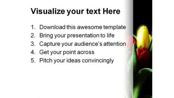 Tulips Nature PowerPoint Template 0610