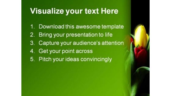 Tulips Nature PowerPoint Template 0610