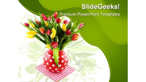 Tulips Pot Beauty PowerPoint Templates And PowerPoint Backgrounds 0611