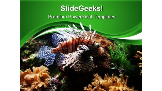 Turkey Pterois Volita Animals PowerPoint Templates And PowerPoint Backgrounds 0411