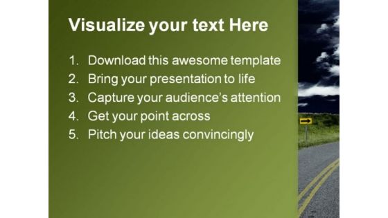 Turn Ahead Nature PowerPoint Themes And PowerPoint Slides 0811