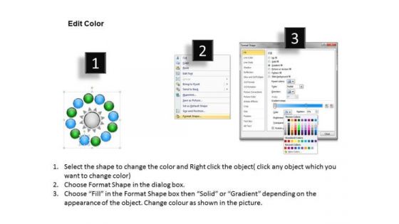 Twelve Stages Flow Chart Diverging Charts And PowerPoint Slides