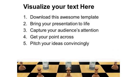 Twisted Dollars And Chess Pieces Business PowerPoint Templates Ppt Backgrounds For Slides 0113