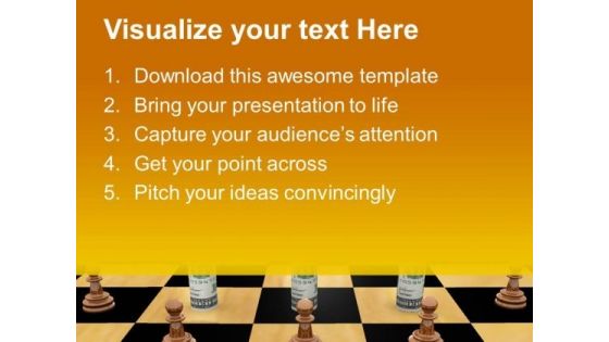 Twisted Dollars And Chess Pieces Business PowerPoint Templates Ppt Backgrounds For Slides 0113