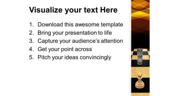 Twisted Dollars And Chess Pieces Strategy PowerPoint Templates And PowerPoint Themes 1112