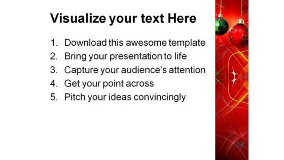 Two Christmas Balls Festival PowerPoint Themes And PowerPoint Slides 0511
