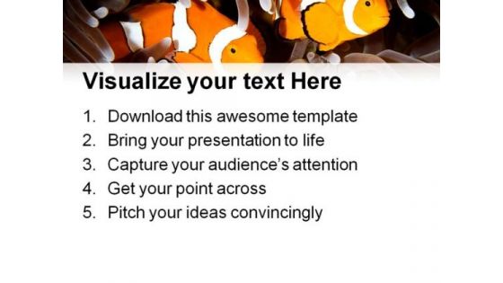Two Clown Fishes Animals PowerPoint Themes And PowerPoint Slides 0211