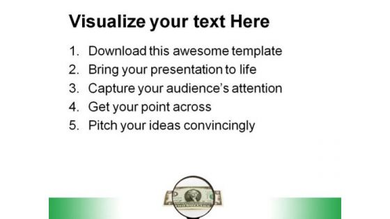 Two Dollars And Magnifying Money PowerPoint Themes And PowerPoint Slides 0811