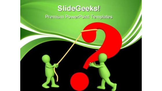 Two Puppets Installs Question Communication PowerPoint Templates And PowerPoint Backgrounds 0611