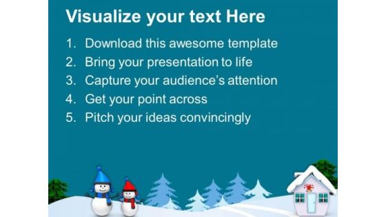 Two Snowman Winter Background PowerPoint Templates Ppt Backgrounds For Slides 1212