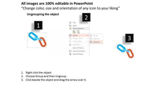 Two Steps Chain Design PowerPoint Templates
