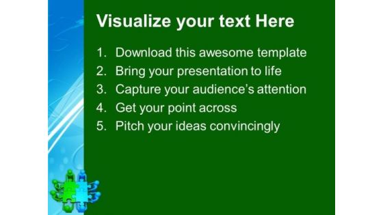 Two Teams Efforts Green Blue Puzzles Business PowerPoint Templates Ppt Backgrounds For Slides 0113