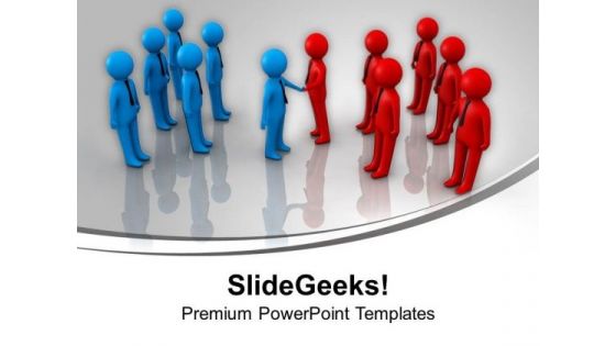 Two Teams Handshake Business PowerPoint Templates Ppt Background For Slides 1112