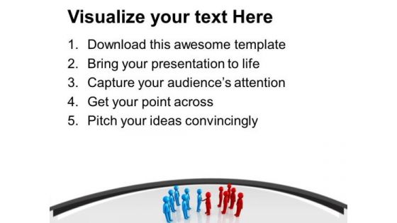 Two Teams Shaking Hands Business PowerPoint Templates Ppt Backgrounds For Slides 0113