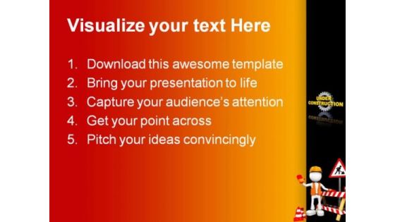 Under Construction Sign Symbol PowerPoint Themes And PowerPoint Slides 0611