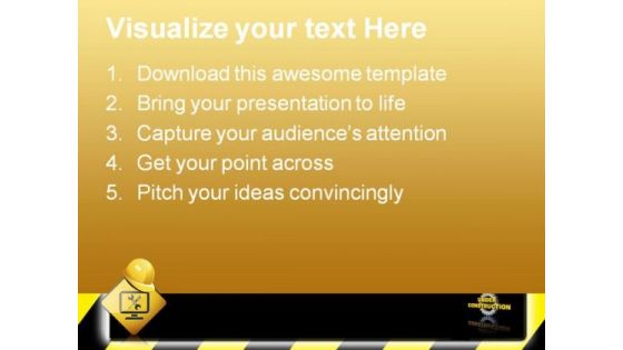 Under Construction Signpost Metaphor PowerPoint Themes And PowerPoint Slides 0811