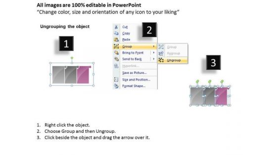 Uniform Flow 3 Stages Diagram PowerPoint Templates