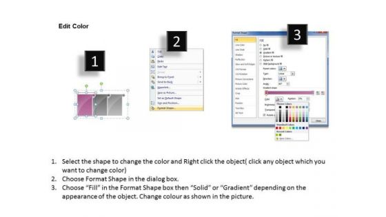 Uniform Flow 3 Stages Technical Chart PowerPoint Templates