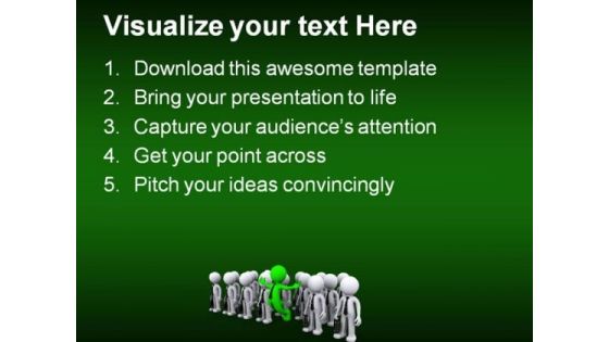 Unique Character Standing Leadership PowerPoint Themes And PowerPoint Slides 0211