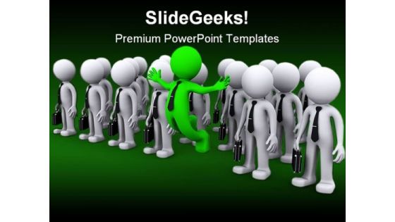 Unique Character Standing Leadership PowerPoint Themes And PowerPoint Slides 0211