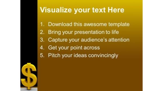 Unique Golden Dollar Sign Finance PowerPoint Templates Ppt Backgrounds For Slides 1112