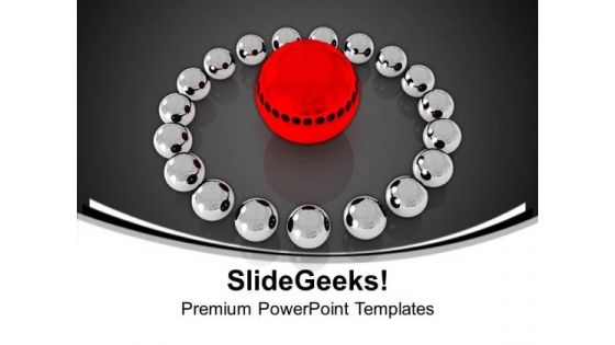 Unique Red Ball Leadership Concept PowerPoint Templates And PowerPoint Themes 1112