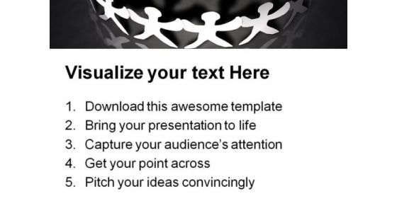 United People Chain Globe PowerPoint Template 1110