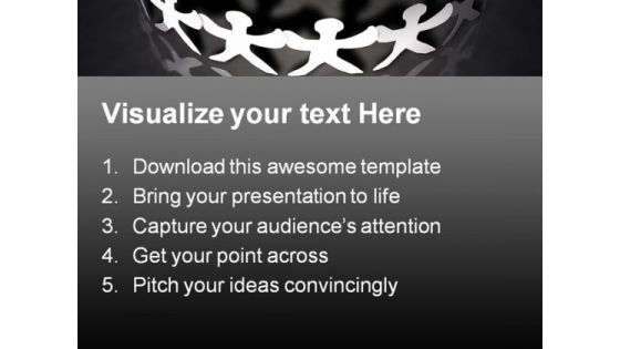 United People Chain Globe PowerPoint Template 1110