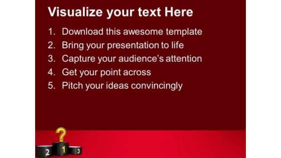 Unknown Winner On Podium PowerPoint Templates Ppt Backgrounds For Slides 0213