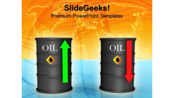 Upwards And Downwards Oil Prices Industrial PowerPoint Templates And PowerPoint Themes 0912