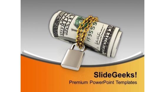 Us Dollars Chained And Locked Economy PowerPoint Templates Ppt Backgrounds For Slides 0213